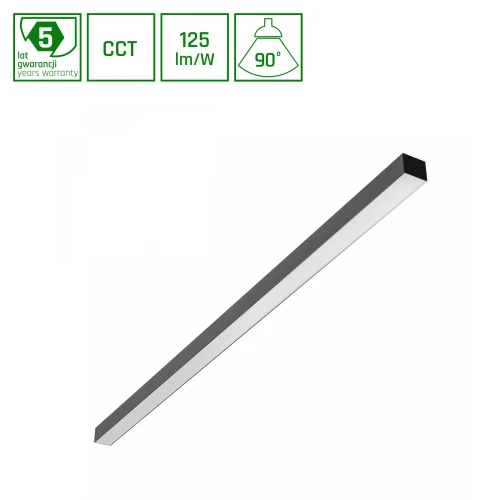 Lampa sufitowa natynkowa ALLDAY BASIC 20W/30W/40W 3CCT 230V 90st IP20 1203x42x37mm czarna Spectrum