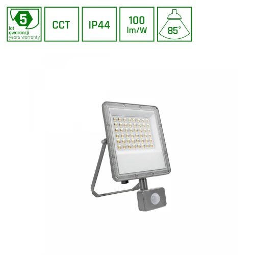 Naświetlacz LED 50W szary z czujnikiem ruchu NOCTIS MAX  IP44 Spectrum 