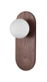 Kinkiet POINT gwint G9 szklany klosz kulka, drewniane elementy W0476 MAXLIGHT
