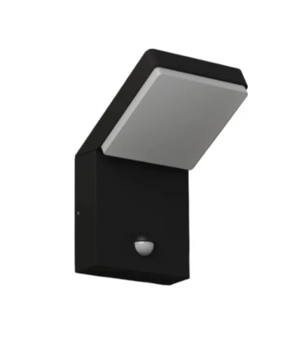 Kinkiet elewacyjny z czujnikiem ruchu FISS LED 20W 1130LM 3000K czarny IP66 W0472 MAXLIGHT