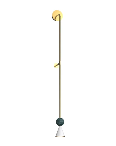 Nowoczesny kinkiet BINGO LED 398LM 3000K 8W złoty kulka  malachitu W0448 MAXLIGHT