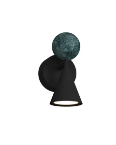 Kinkiet ozdobny BINGO 8W czarny klosz, kulka z malechitu W0444 MAXLIGHT