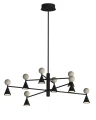 Lampa wisząca BINGO LED 54W czarny żyrandol 2965LM 3000K ozdobne klosze z kulką z  P0685 MAXLIGHT