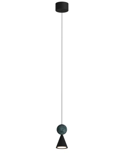 Loftowa lampa wisząca BINGO 11W czarna 398LM 3000K z malechitem P0682 MAXLIGHT