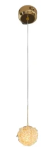 Lampa wisząca RITA gwint G9 złota z kryształowym kloszem P0679 MAXLIGHT