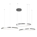 Lampa wisząca dekoracyjne ringi LED CAYENNE 3 czarna szczotkowana 3966 LM 3000K P0663D MAXLIGHT