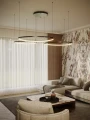 Lampa wisząca dekoracyjne ringi LED CAYENNE 3 czarna szczotkowana 3966 LM 3000K P0663D MAXLIGHT