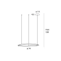 Lampa wisząca CAYENNE 80cm szczotkowana czarń do salonu 1732 LM 3000K P0662D MAXLIGHT