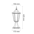 Lampa zewnętrzna LIGURIA niska czarna E27 201942 Goldlux