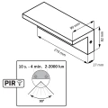 Kinkiet zewnętrzny LED TESA Q PIR czarny 4000K 324054 Goldlux