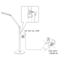 Lampa biurkowo podłogowa LED FERRARA 13W 164cm 3000K~6000K czarna IP20 – 325006 Goldlux