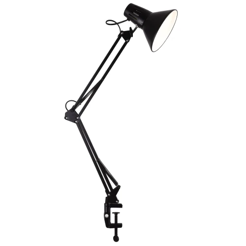 Lampka biurkowa nocna szkolna kreślarska przykręcana WORKER 1xE27 czarna IP20 – 325150 Goldlux