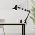 Lampka biurkowa nocna szkolna kreślarska przykręcana WORKER 1xE27 czarna IP20 – 325150 Goldlux
