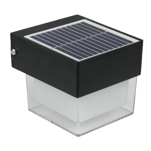 Lampa solarna zewnętrzna, 2 W, 300 lm, 3000/6000 K, IP65, czarna DPM
