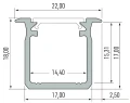 Profil aluminowy czarny typ G 1m + klosz mleczny EKPR6367 Eko-Light