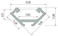 Profil aluminiowy narożny biały typ C 1m + klosz mleczny EKPR9320 Eko-Light