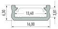 Profil aluminiowy srebrny typ D 1m + klosz mleczny EKPR6474 Eko-Light