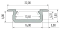 Profil aluminiowy srebrny typ Z 1m + klosz mleczny EKPR6481 Eko-Light