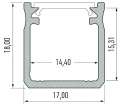 Profil aluminiowy srebrny typ Y 1m + klosz mleczny EKPR6542 Eko-Light