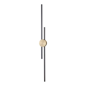 Lampa ścienna LED CENTRO czarny i mosiądz 122 cm - elegancki kinkiet ST-B3327-L Step into Design
