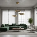Lampa wisząca CIRCLE 60+80+100 LED złoty połysk na 1 podsufitce DN924-60+80+100 gold Step into Design
