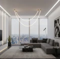 Lampa wisząca SNAKE LED 300 cm - elastyczny przewód LED, 3000K, złote uchwyty MD1021-3 gold Step into Design