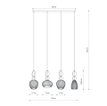 Lampa wisząca CORALS zwisy na listwie dekoracyjne klosze 4xE27 do salonu 11976 Nowodvorski