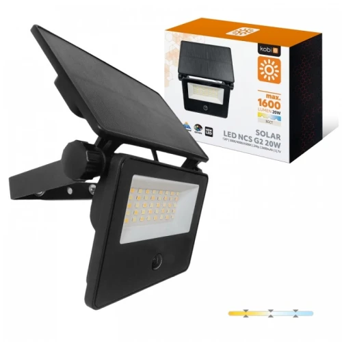 Naświetlacz solarny LED NCS G2 20W 3CCT IP54 czarny Kobi