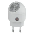 Lampka nocna LED 1W z czujnikiem zmierzchu, biała, barwa zimna 6000K