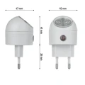 Lampka nocna LED 1W z czujnikiem zmierzchu, biała, barwa zimna 6000K
