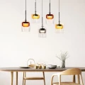 GLAXI lampa wisząca czarny 5x9W GX53 klosz bezb.+dym. br. żółty            35-50434 Candellux