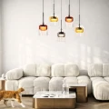 GLAXI lampa wisząca czarny 5x9W GX53 klosz bezb.+dym. br. żółty            35-50434 Candellux