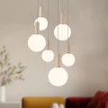 TESTA lampa wisząca talerz beżowy 6x10W G9 klosz biały 36-50915 Candellux