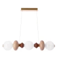 FLORES lampa wisząca mosiężny+brązowy+pomarańczowy poz.20W LED 3000K klosz biały 33-50687 Candellux