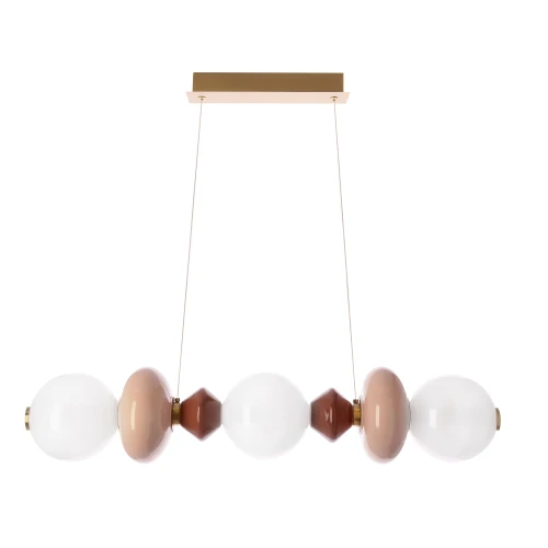 FLORES lampa wisząca mosiężny+brązowy+pomarańczowy poz.20W LED 3000K klosz biały 33-50687 Candellux