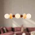 FLORES lampa wisząca mosiężny+brązowy+pomarańczowy poz.20W LED 3000K klosz biały 33-50687 Candellux