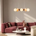 FLORES lampa wisząca mosiężny+brązowy+pomarańczowy poz.20W LED 3000K klosz biały 33-50687 Candellux