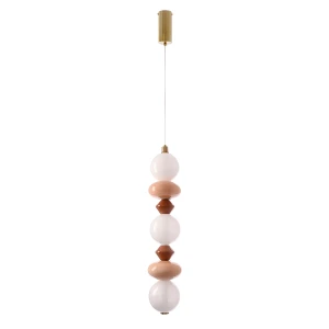 FLORES lampa wisząca mosiężny+brązowy+pomarańczowy 20W LED 3000K klosz biały 33-50670 Candellux