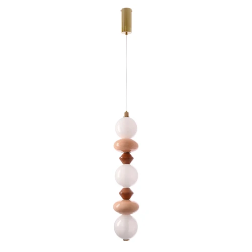 FLORES lampa wisząca mosiężny+brązowy+pomarańczowy 20W LED 3000K klosz biały 33-50670 Candellux