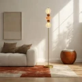 FLORES lampa podłogowa mosiężny+brązowy+pomarańczowy 15W LED 3000K klosz biały 52-50724 Candellux