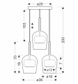 GLAXI lampa wisząca talerz czarny 3x9W GX53 klosz bezb.+dym. br. żółty 33-50427 Candellux