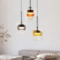 GLAXI lampa wisząca talerz czarny 3x9W GX53 klosz bezb.+dym. br. żółty 33-50427 Candellux
