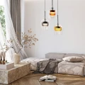 GLAXI lampa wisząca talerz czarny 3x9W GX53 klosz bezb.+dym. br. żółty 33-50427 Candellux