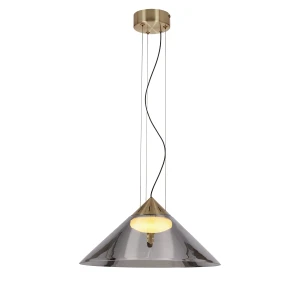 PRESTO 42 lampa wisząca satynowy złoty 1x10W GX53 klosz dymiony+biały 31-51066 Candellux