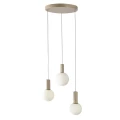TESTA lampa wisząca talerz beżowa 3x10W G9 klosz biały 33-50908 Candellux