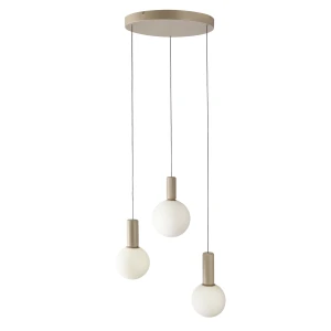 TESTA lampa wisząca talerz beżowa 3x10W G9 klosz biały 33-50908 Candellux