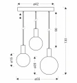 TESTA lampa wisząca talerz beżowa 3x10W G9 klosz biały 33-50908 Candellux