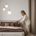 TESTA lampa wisząca talerz beżowa 3x10W G9 klosz biały 33-50908 Candellux