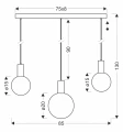 TESTA lampa wisząca beżowy 3x10W G9 klosz biały 33-51110 Candellux