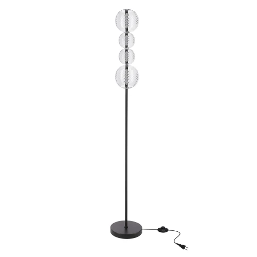 PLAYA lampa podłogowa czarny 15W LED 3000K klosz kula bezbarwny 54-50557 Candellux